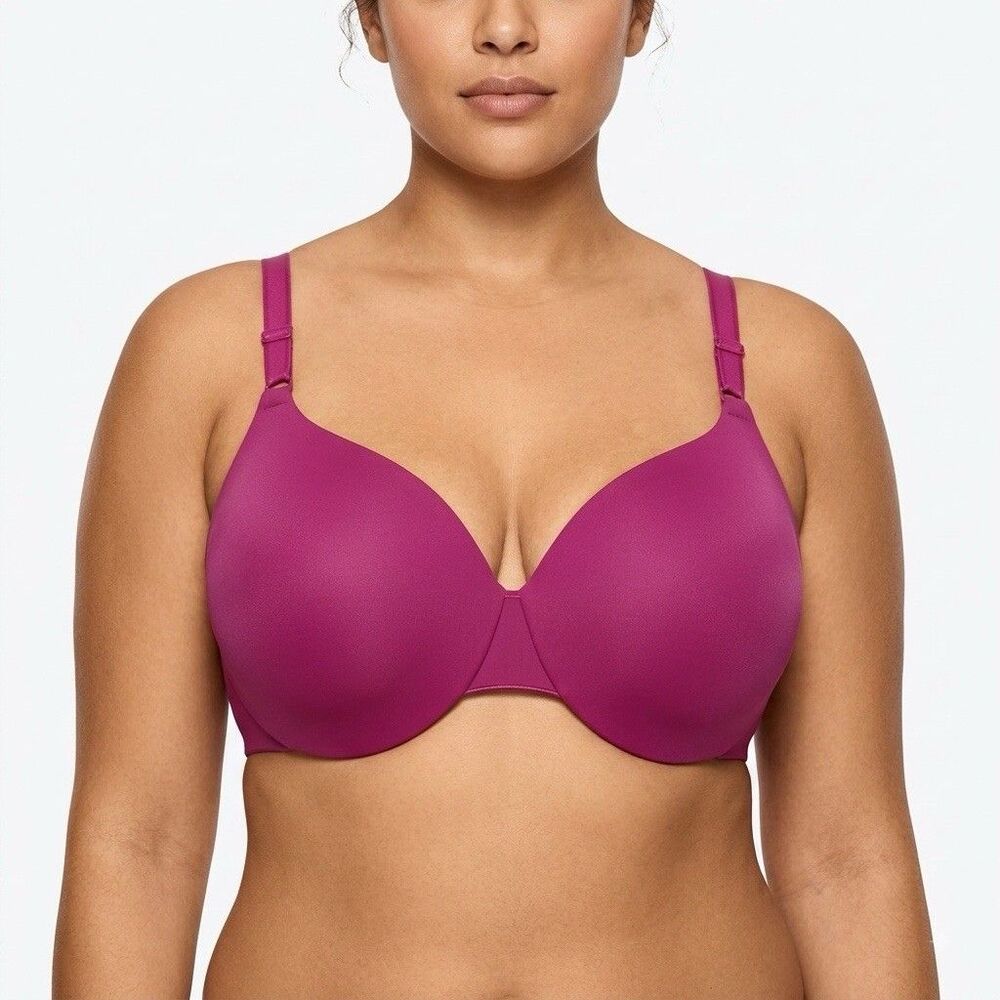 Warners All You Need Bra Sz 40D Padded Smooth Fit Pink Underwired Adjustable